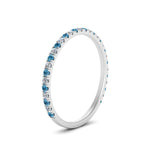 Load image into Gallery viewer, petite-scalloped-diamond-wedding-band-with-blue-topaz-in-FD9168BGICBLTO-NL-WG
