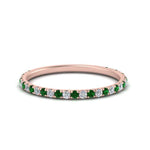 Load image into Gallery viewer, petite-scalloped-diamond-wedding-band-with-emerald-in-FD9168BGEMGR-NL-RG
