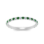 Load image into Gallery viewer, petite-scalloped-diamond-wedding-band-with-emerald-in-FD9168BGEMGR-NL-WG
