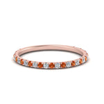 Load image into Gallery viewer, petite-scalloped-diamond-wedding-band-with-orange-sapphire-in-FD9168BGSAOR-NL-RG
