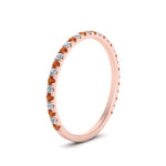 Load image into Gallery viewer, petite-scalloped-diamond-wedding-band-with-orange-sapphire-in-FD9168BGSAOR-NL-RG
