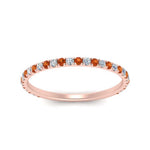 Load image into Gallery viewer, petite-scalloped-diamond-wedding-band-with-orange-sapphire-in-FD9168BGSAOR-NL-RG
