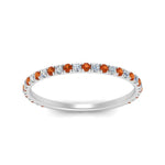 Load image into Gallery viewer, petite-scalloped-diamond-wedding-band-with-orange-sapphire-in-FD9168BGSAOR-NL-WG
