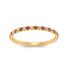 Load image into Gallery viewer, petite-scalloped-diamond-wedding-band-with-orange-sapphire-in-FD9168BGSAOR-NL-YG