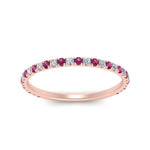 Load image into Gallery viewer, petite-scalloped-diamond-wedding-band-with-pink-sapphire-in-FD9168BGSADRPI-NL-RG
