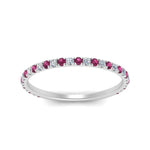 Load image into Gallery viewer, petite-scalloped-diamond-wedding-band-with-pink-sapphire-in-FD9168BGSADRPI-NL-WG
