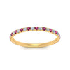 Load image into Gallery viewer, petite-scalloped-diamond-wedding-band-with-pink-sapphire-in-FD9168BGSADRPI-NL-YG