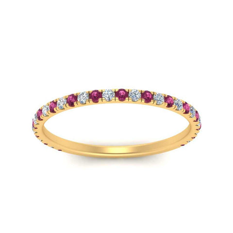 petite-scalloped-diamond-wedding-band-with-pink-sapphire-in-FD9168BGSADRPI-NL-YG