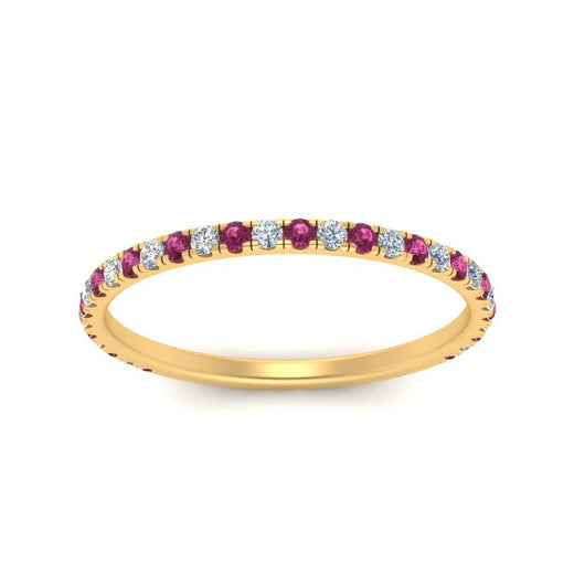 petite-scalloped-diamond-wedding-band-with-pink-sapphire-in-FD9168BGSADRPI-NL-YG