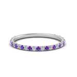 Load image into Gallery viewer, petite-scalloped-diamond-wedding-band-with-purple-topaz-in-FD9168BGVITO-NL-WG
