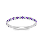 Load image into Gallery viewer, petite-scalloped-diamond-wedding-band-with-purple-topaz-in-FD9168BGVITO-NL-WG
