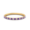 Load image into Gallery viewer, petite-scalloped-diamond-wedding-band-with-purple-topaz-in-FD9168BGVITO-NL-YG