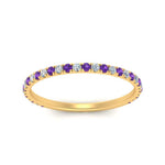 Load image into Gallery viewer, petite-scalloped-diamond-wedding-band-with-purple-topaz-in-FD9168BGVITO-NL-YG
