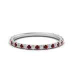 Load image into Gallery viewer, petite-scalloped-diamond-wedding-band-with-ruby-in-FD9168BGRUDR-NL-WG
