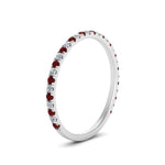 Load image into Gallery viewer, petite-scalloped-diamond-wedding-band-with-ruby-in-FD9168BGRUDR-NL-WG
