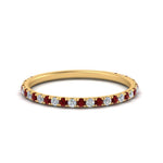 Load image into Gallery viewer, petite-scalloped-diamond-wedding-band-with-ruby-in-FD9168BGRUDR-NL-YG
