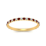 Load image into Gallery viewer, petite-scalloped-diamond-wedding-band-with-ruby-in-FD9168BGRUDR-NL-YG

