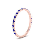 Load image into Gallery viewer, petite-scalloped-diamond-wedding-band-with-sapphire-in-FD9168BGSABL-NL-RG
