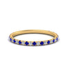 Load image into Gallery viewer, petite-scalloped-diamond-wedding-band-with-sapphire-in-FD9168BGSABL-NL-YG
