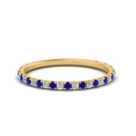 Load image into Gallery viewer, petite-scalloped-diamond-wedding-band-with-sapphire-in-FD9168BGSABL-NL-YG
