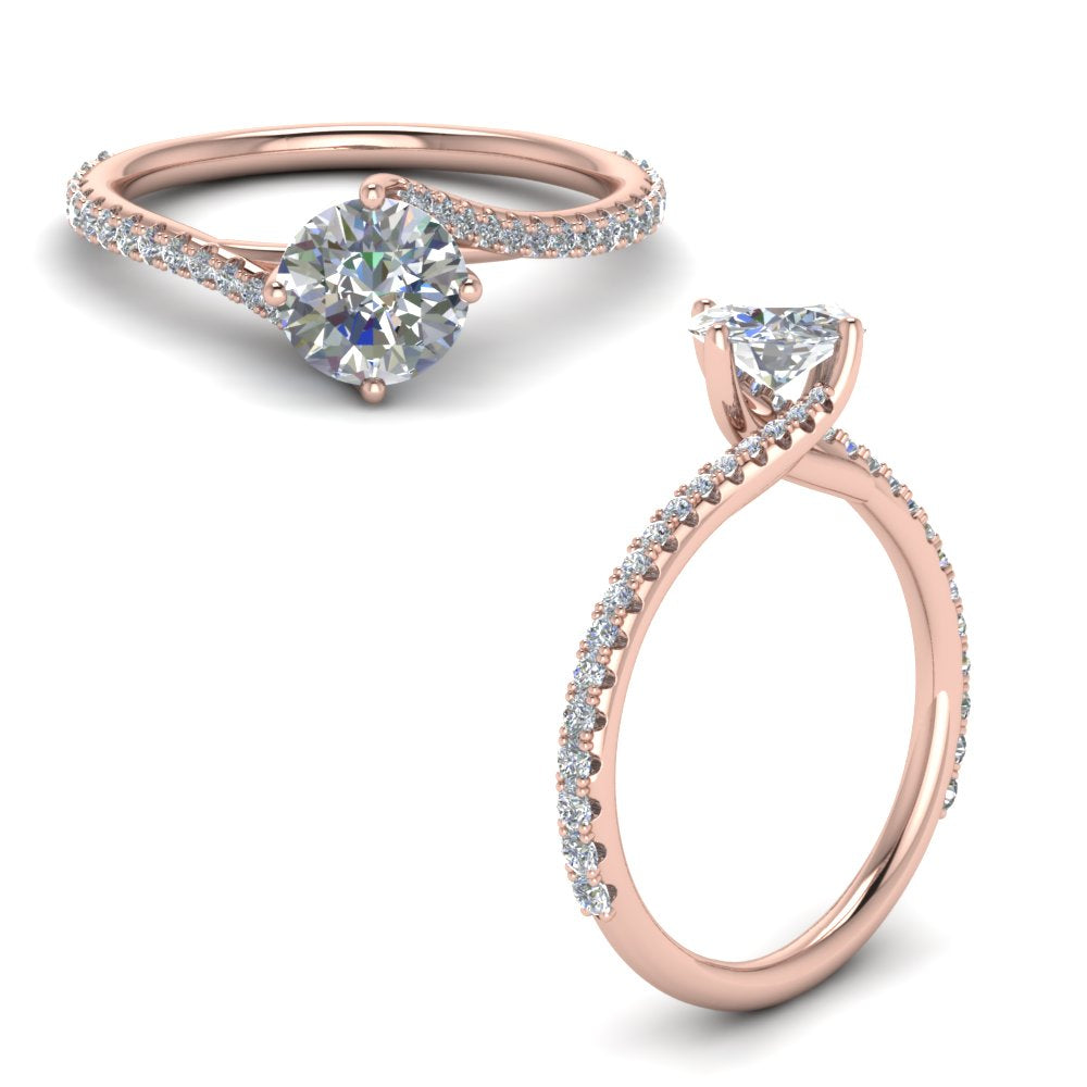 Petite Swirl Round Diamond Ring