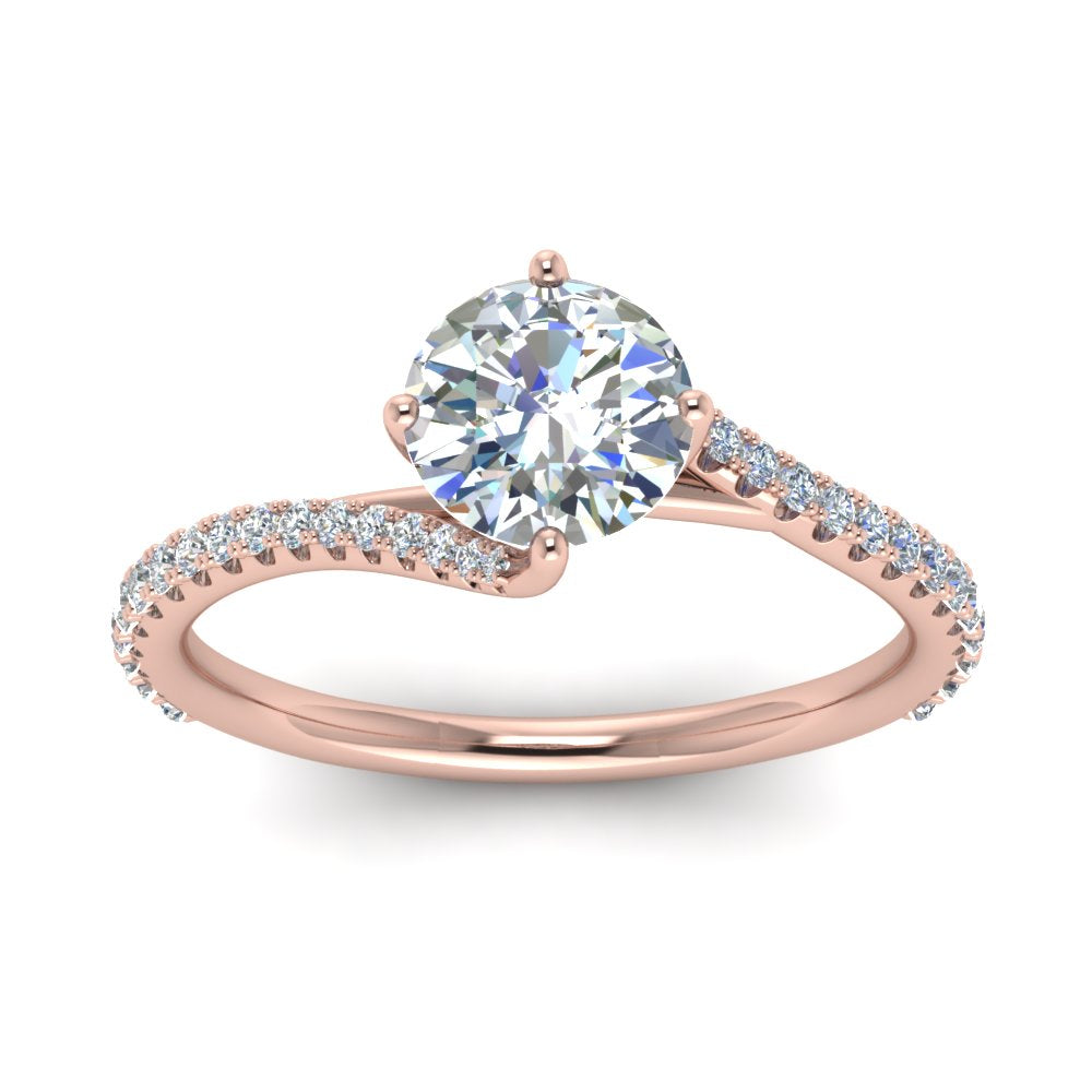 Petite Swirl Round Diamond Ring