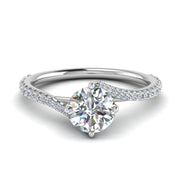 Petite Swirl Engagement Ring