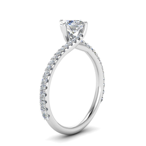 Petite Swirl Round Diamond Ring