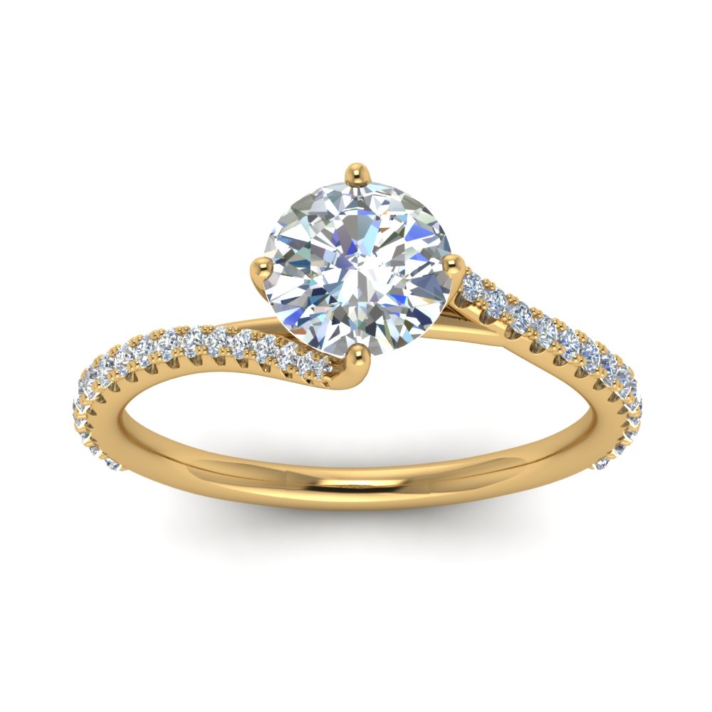 Petite Swirl Round Diamond Ring