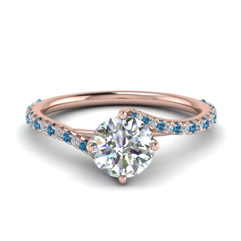 Petite Swirl Round Diamond Ring