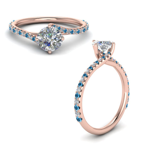 Petite Swirl Round Diamond Ring