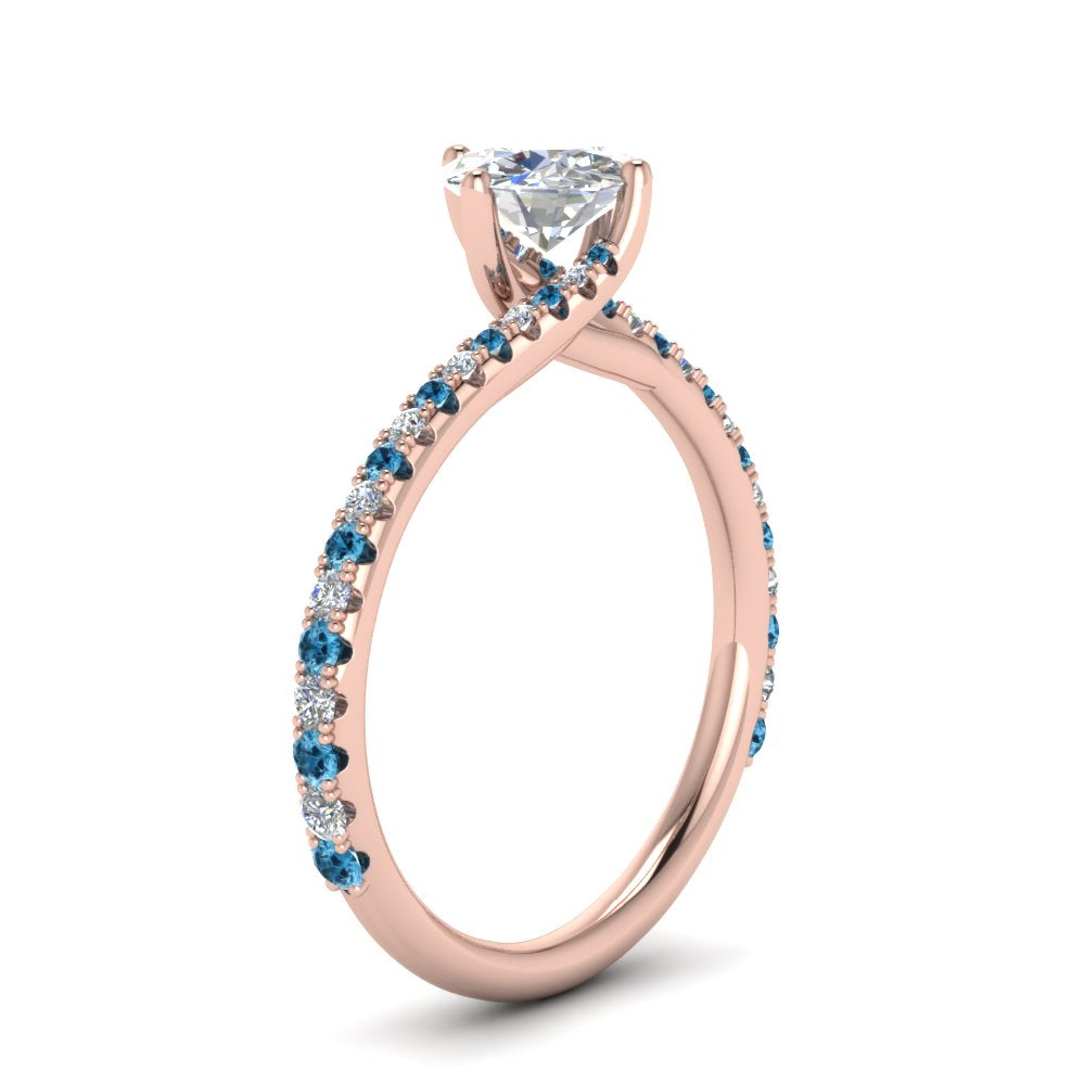 Petite Swirl Round Diamond Ring
