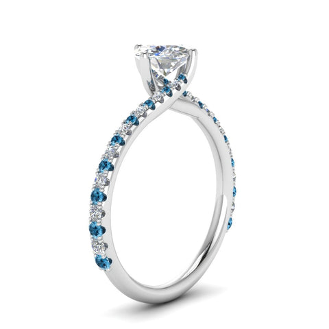 Petite Swirl Round Diamond Ring