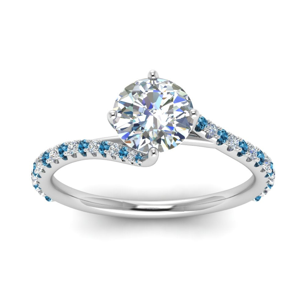 Petite Swirl Round Diamond Ring