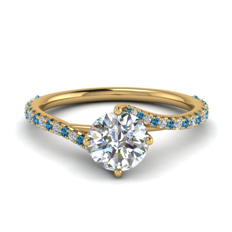 Petite Swirl Round Diamond Ring