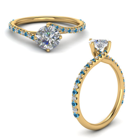 Petite Swirl Round Diamond Ring