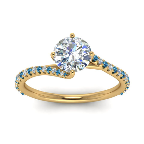 Petite Swirl Round Diamond Ring