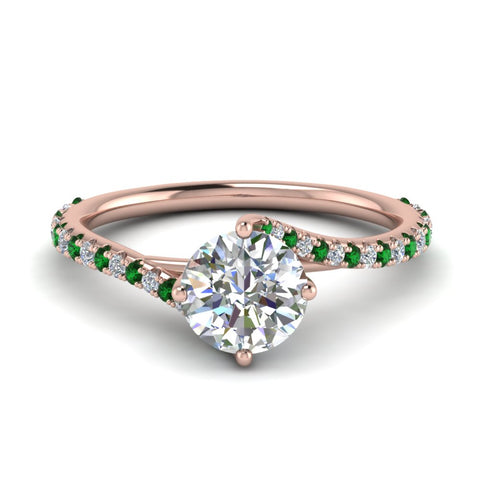 Petite Swirl Round Diamond Ring