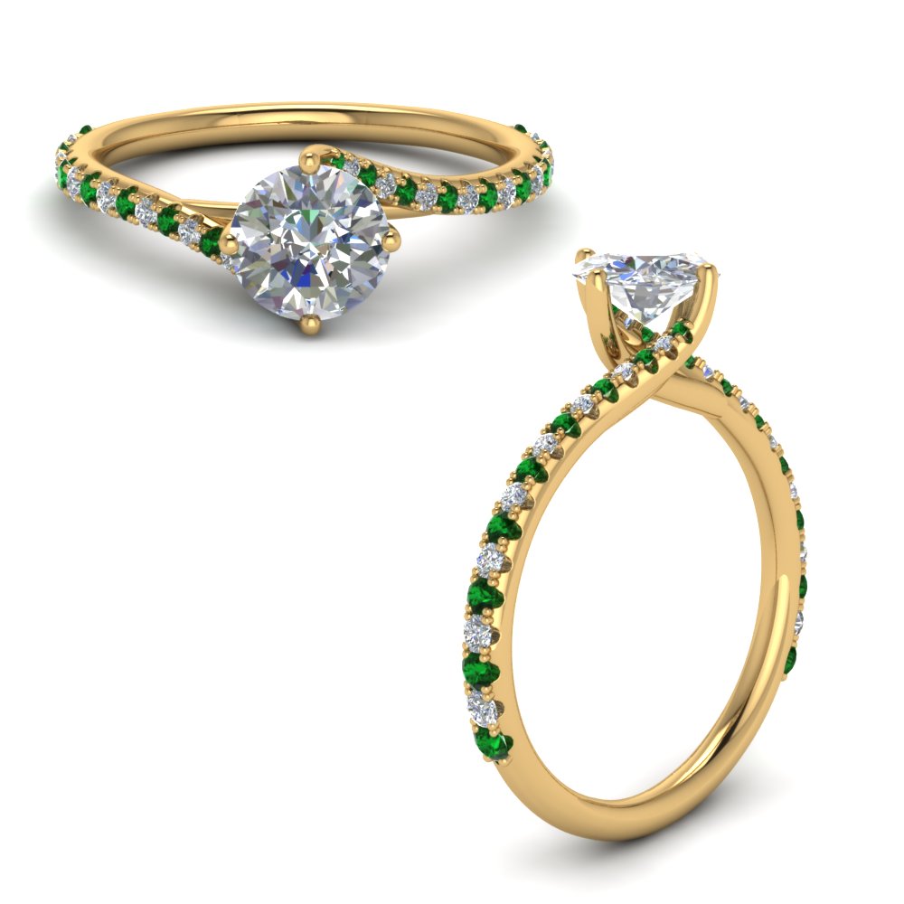 Petite Swirl Round Diamond Ring