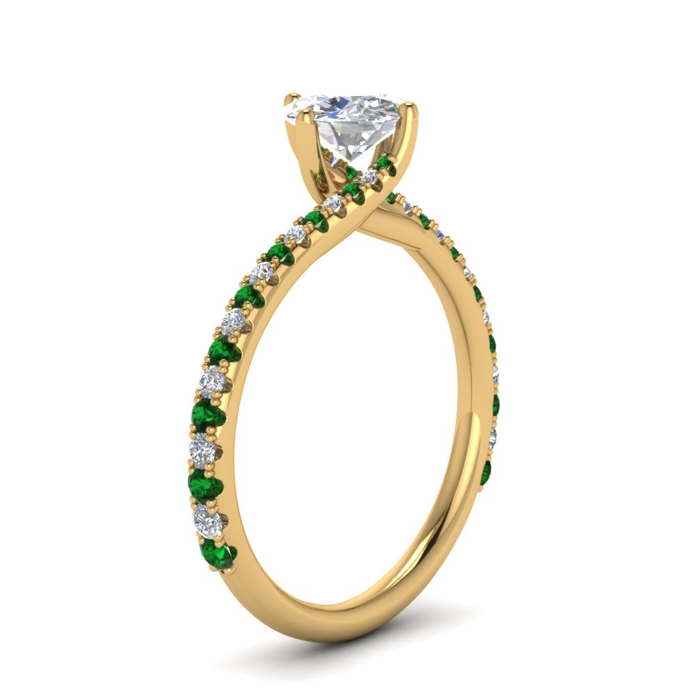 Petite Swirl Round Diamond Ring