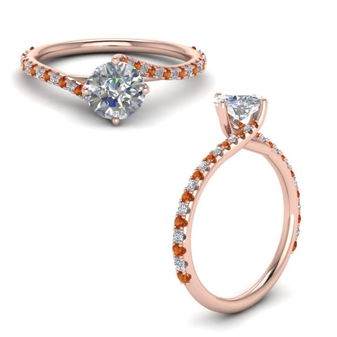 Petite Swirl Round Diamond Ring
