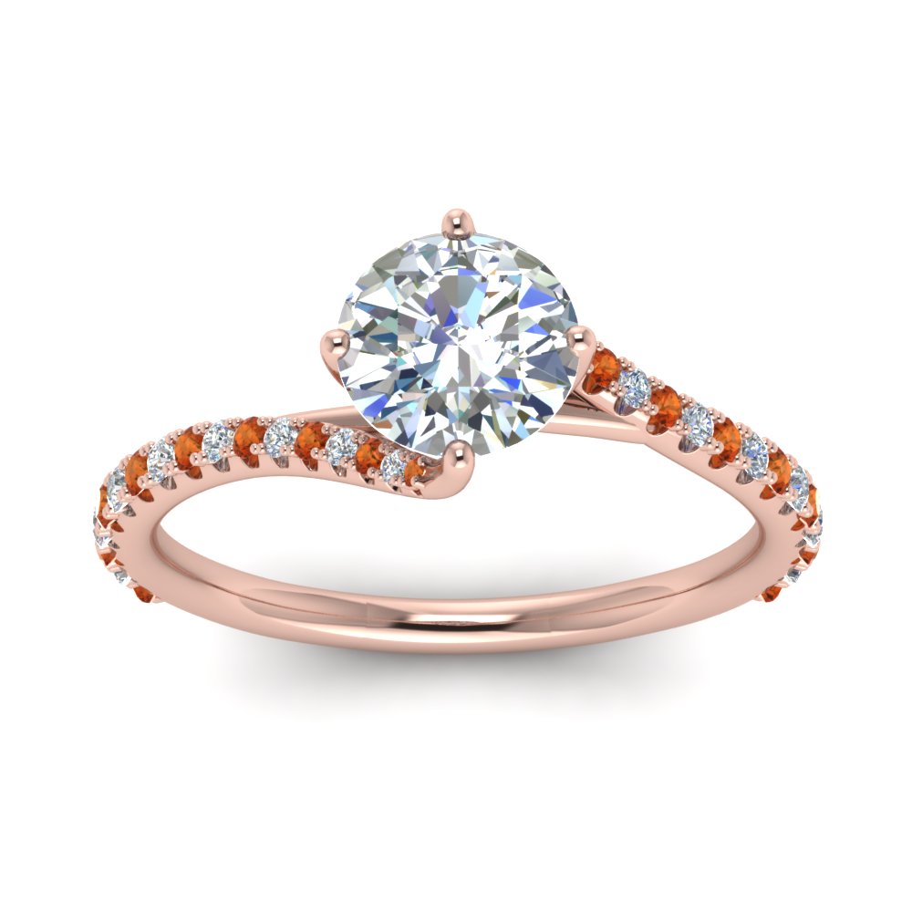 Petite Swirl Round Diamond Ring
