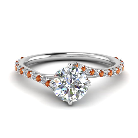 Petite Swirl Round Diamond Ring