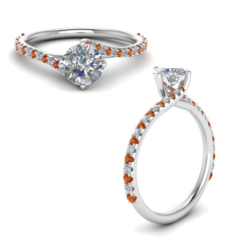 Petite Swirl Round Diamond Ring