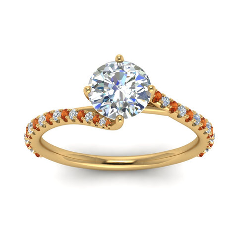 Petite Swirl Round Diamond Ring