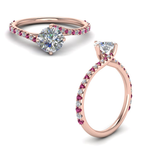 Petite Swirl Round Diamond Ring