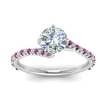 Load image into Gallery viewer, Petite Swirl Round Diamond Ring
