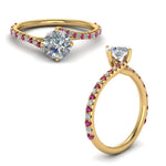 Load image into Gallery viewer, Petite Swirl Round Diamond Ring
