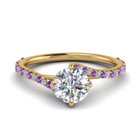 Petite Swirl Round Diamond Ring