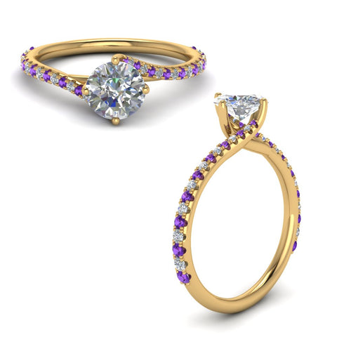 Petite Swirl Round Diamond Ring